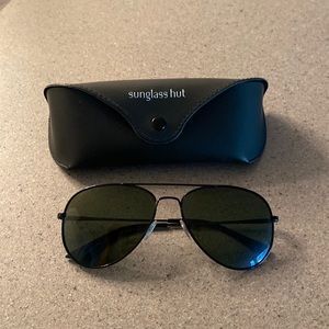Sunglass Hut black aviator sunglasses